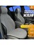 Oto Koltuk Koruyucu Kılıf Çizgili Füme Beyaz Universal 2+1 Parça Ön Arka 1