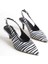 Kadın Crts Zebra Desenli Arka Açık Stiletto Ayakkabı 1