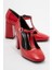 Kadın Omr Kırmızı Rugan Kalın Topuklu Ayakkabı 1