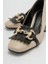 Kadın Mnc Bej Tokalı Kalın Topuklu Ayakkabı 2