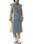Denim Trençkot Kontrast Kumaşlı, Kemerli, Oversize Şehir Şıklığı 3