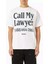 100% Pamuk Call My Lawyer T-Shirt - Beyaz Renkli Erkek Tişörtü 1