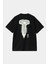 %100 Pamuklu Siyah S/s Cross Screw T-Shirt - Konfor ve Şıklık Bir Arada 2