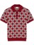 La Maille Polo Geometrique - Kısa Kollu Koyu Kırmızı Merino Yün Polosu 1