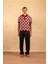 La Maille Polo Geometrique - Kısa Kollu Koyu Kırmızı Merino Yün Polosu 2