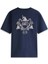Sade ve Şık Le T-Shirt Blason - %100 Pamuk, Rahat Kesim, Koyu Mavi 1
