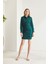 Ön Büzgülü Elbise-Yeşil 2
