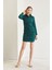 Ön Büzgülü Elbise-Yeşil 5