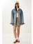 Yıkamalı Oversize Denim Ceket LAC0002 AÇIK MAVİ 2