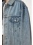 Yıkamalı Oversize Denim Ceket LAC0002 AÇIK MAVİ 4