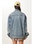 Yıkamalı Oversize Denim Ceket LAC0002 AÇIK MAVİ 5