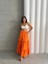 Fırfırlı Brodeli Astarlı Uzun Etek Turuncu S255047 5