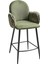Amıty Yeşil Kumaş 2'li Bar Sandalyesi Seti, Retro Stil, 66 cm Oturum, Su Geçirmez Kumaş 3