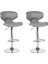 Conway 2'li Gri Döner Bar Sandalyesi Seti, Suni Deri, Ayarlanabilir, 87-109 cm 1