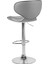 Conway 2'li Gri Döner Bar Sandalyesi Seti, Suni Deri, Ayarlanabilir, 87-109 cm 5