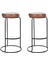 Mılroy 2’li Kahverengi Suni Deri Bar Taburesi Seti 1