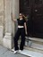 Crop Pantolon Biyeli Takım Siyah 2