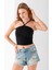 Kadın Çapraz Askılı Dantel Detaylı Crop Body Siyah - MS0000309 4