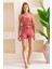 Kadın Askılı Şortlu Kaşkorse Pijama Takımı Gül - 8034 1