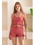 Kadın Askılı Şortlu Kaşkorse Pijama Takımı Gül - 8034 3