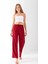 Kadın Beli Ayarlanabilir Bol Paça Bürümcük Pantolon Bordo - 925079 5