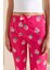 Kadın Beli Lastikli Çilek Desenli Pamuklu Pijama Altı Fuşya - 2055 7
