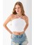 Kadın Çapraz Askılı Dantel Detaylı Crop Body Beyaz - MS0000309 1