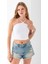 Kadın Çapraz Askılı Dantel Detaylı Crop Body Beyaz - MS0000309 3