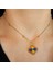 Fenerbahçe Sarı Lacivert Kristal Taşlı Van Cleef Model Kolye, Maç Aksesuarı, Fenerbahçe Aksesuarı, Altın Kaplama Yonca Kolye, Yonca Kolye, Fenerbahçe Kolye, Van Cleef Taraftar Kolye 2