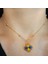 Fenerbahçe Sarı Lacivert Kristal Taşlı Van Cleef Model Kolye, Maç Aksesuarı, Fenerbahçe Aksesuarı, Altın Kaplama Yonca Kolye, Yonca Kolye, Fenerbahçe Kolye, Van Cleef Taraftar Kolye 4
