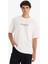 %100 Pamuk Regular Fit Bisiklet Yaka Sırt Baskılı Kısa Kollu Tişört F8906AX25HS 4