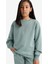 Kız Çocuk Relax Fit Bisiklet Yaka Basic Düz Okul Sweatshirt A2797A825AU 1