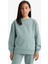 Kız Çocuk Relax Fit Bisiklet Yaka Basic Düz Okul Sweatshirt A2797A825AU 4