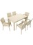 Rattan Masa Takımı 90x150 Camsız Masa 6 Kişilik Sandalye Seti Bahçe Balkon Teras Takımı 1