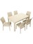 Rattan Masa Takımı 90x150 Camsız Masa 6 Kişilik Rattan Sandalye Seti Bahçe Balkon Teras Takımı 1