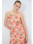 Halter Yaka Keten Elbise 2