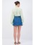 Moda Tutkusu Asimetrik Mini Denim Etek 5