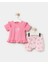 Kız Bebek Fırfır Detaylı T-Shirt Örme Müslin Şortlu Yazlık Ikili Takım 1