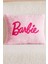 Barbie Nakışlı Peluş Yastık, Pembe Kırlent Yastık 35CM x 45CM 2