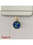 Z Harfi Type-C Uyumlu Telefon Şarj Portu Toz Tıpası Toz Tıkacı Epoksi Charm Sarı Lacivert 1