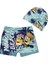 Minnions Desen Erkek Çocuk Şort ve Bone Mayo Takımı - Mavi 1
