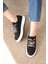 D094 Kadın Sneaker Yüksek Taban Bağcıklı Bez Spor Ayakkabı 1