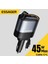 45W 4'ü 1'Arada Geri Çekilebilir Kablolu Type-C+İphone Lightning+Usb Araç Şarj Cihazı Hızlı CE+Rohs Lisanslı Orjinal Sağlam 1