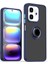 Infinix Smart 9 Uyumlu Kılıf Montreal Yüzüklü Mıknatıslı Kamera Korumalı Silikon Lacivert 1