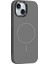 iPhone 14 Kılıf M-Safe Şarj Özellikli Metal Kamera Çerçeveli Sys Edi Silikon Kapak - Koyu Gri 1