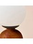 Lighting Opal Cam Top Abajur - Ceviz / Beyaz - 26X15X15 cm 3