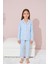 Kız Çocuk Pamuklu Düğmeli Uzun Kollu Pijama Takımı - 1507 -1508 1
