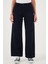Pamuklu Standart Fit Yüksek Bel Geniş Paça Pantolon Bayan Pantolon 668YP5344 2