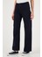 Pamuklu Standart Fit Yüksek Bel Geniş Paça Pantolon Bayan Pantolon 668YP5344 3