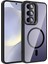 Galaxy S25 Plus Kılıf Standlı ve Kamera Lens Hediyeli M-Safe Şarj Özellikli Sah Etro Kapak - Derin 2